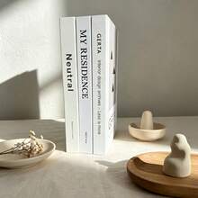 2/3pcs Minimalist Artistic Faux Books, Fashion Photography Props, Fake Books For Food Photography, Magazine Background Decor Display - Decor Book - View 2