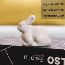 1 Set de Figuras de Conejo de Cerámica Blanca Hechas a Mano, Incluye Tamaños Pequeño, Mediano y Grande, Adecuado para Sala de Estar, Dormitorio, Oficina, Decoración de Automóvil, Regalo Ideal para Amigos y Decoración de Oficina | Escultura Decorativa | Artesanía, Decoración de Conejo - Figura de conejo - Ver 10