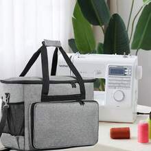 1pc Large Capacity Padded Fabric Sewing Machine Storage Bag With Elastic Mesh Pocket, Carrying Case For Brother, Singer And Other Home Sewing Machines - Craft Supplies Organizer - A - View 7