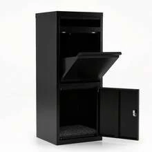 Freestanding Secure Parcel Drop Box With Lock, Powder Coated Galvanized Steel Package Mailbox, Weather Resistant Outdoor Delivery Box For Residential Porch - 12.5" X 16.5" X 43.5" - View 1
