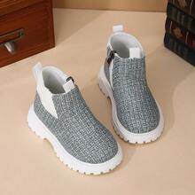 1 Pair New Soft Sole Baby Boots, Spring/Autumn Minimalist Side Zipper Comfortable Girls' Daily Wear Chelsea Ankle Boots - White - View 14