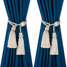 Curtain Tiebacks With Tassel, Modern Rope Window Curtain Ties Backs For Draperies, Outdoor Elegant Decorative Curtain Holdbacks - Beige - View 3