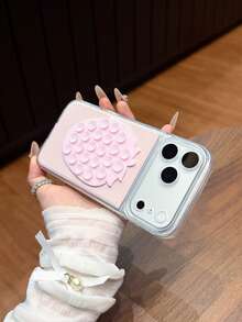 Pink Dopamine Style Strawberry Suction Cup Phone Case Compatible With IPhone 17 17 Pro 17 Air 17 Pro Max 11 11 Pro 11 Pro Max 12 12 Pro 12 Pro Max 13 13 Pro 13 Pro Max 14 14 Pro 14 Plus 14 Pro Max 15 15 Pro 15 Plus 16 16 Pro 16 Pro Max 16 Plus - Pink - View 2