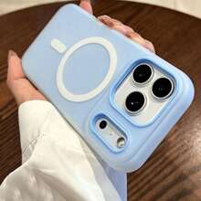 Luxury Matte Dopamine Jelly Magnetic Phone Case Compatible With Iphone 16 15 11 12 13 14 17 Pro Max Plus 17 Drop Protection Magnetic Wireless Charging Case - Light Blue - View 13