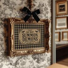 "Please Do Not Summon Demons In The Bathroom" Print – Vintage-Style Halloween Wall Art | Fun Gothic Bathroom Sign (Unframed) - A - View 3