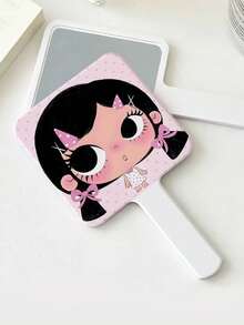 1pc Cute Yuy Korean Style Cartoon Handheld Makeup Mirror, Travel Portable Handheld Mirror Makeup Mirror, Birthday Gift For Family And Female Friends - Multicolor - View 19