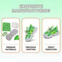 1 Pair Comfortable Fashion Lightweight Breathable Baby & Kids Sports Shoes With Strap Design, Easy To Put On And Take Off, Suitable For Indoor & Outdoor All Season Wear - Green - View 5