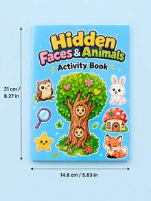 Children's Hidden Animal Search Activity Book Black And White Treasure Hunt Spot The Difference Coloring Book Observation And Concentration Training Game Drawing Book Back To School Painting Learning Supplies Teacher Classroom Holiday Reward Gift - Multicolor - View 5