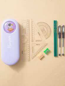 Bộ hộp đựng văn phòng phẩm 2 lớp in logo văn bản tùy chỉnh hình phi hành gia, hộp bút hoạt hình cho học sinh dung tích lớn, hộp bút cao cấp phong cách tối giản siêu đẹp đa năng, quà tặng đồng nghiệp, bạn bè, người lớn tuổi, bạn cùng lớp, giáo viên - Nhiều màu - Xem 6