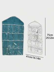 1pc 16-Pocket Transparent Over-The-Door Hanging Storage Organizer, Suitable For Shoes And Accessories, Portable, Multi-Material Structure, Dorm Essential, College Travel Must-Have, Closet Storage Organizer - Multicolor - View 6