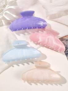 4pcs Macaron Gradient Color Claw Clip Set, Light-Colored Acetate Hair Clips, Combining Soft Sweet Cool Style And INS Minimalist Style. Macaron Gradient Dyeing Fresh And Healing, Curved Claw Clip Design Versatile And Practical, Suitable For Daily, Commuting, Campus, Sweet Girl Outfits, Acetate Material High-Quality Smooth Texture, Strong Grip Not Easy To Slip, Ideal Gift Choice Hair Accessory, Hair Accessories, Beach Hair Accessories, Summer Essential, Hair Clips, Claw Clips, Summer, Hair Accessories. - Multicolor - View 3
