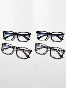 1/2/3 Pairs Unisex Transparent Glasses, Prevent Visual Fatigue, Suitable For Watching Computer, TV, Playing Games And Checking Phone, Clear Lens, Fashionable Flat Lens Eyewear - Multicolor - View 1