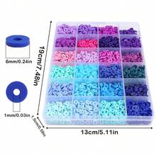 2 Styles 24 Grid Multicolor Heishi Clay Beads Jewelry Making Kit Flat Polymer Clay Disc Beads DIY Bracelet Craft Gift - Multicolor - View 4