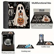 1 pieza Patrón de fantasma lindo de Halloween, protector de estufa plano 2D y alfombrilla de goma antideslizante resistente al calor para estufa, adecuada para estufa de inducción, estufa de vidrio y alfombrilla multifunción antiarañazos, también se puede usar como horno, lavadora, secadora y decoración de cocina, la mejor opción. - Multicolor - Ver 8