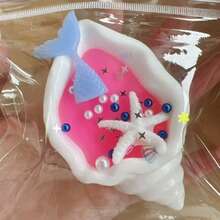 2pcs Realistic Shell Shaped Squishy Toys, Random Color, Back To School/School Essential/Stress Relief Toy/Marble Pattern/Swirl Pattern/Tie Dye/Office Stress Relief Toy - A - View 7