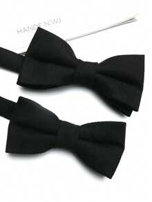 2pcs Parent-Child Bow Ties For Men And Women, Suitable For Business Casual, Street, Daily, Party, Gift, Thickened Velvet Bow Ties - Multicolor - View 5