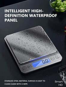 Small Kitchen Scale, Suitable For Baking, Precision Weight Scale, Units Are Grams And Ounces,Maximum Weighing Capacity 3 Kg,Suitable For Food Weighing, High Precision Multi-Functional Coffee Scale,With Back Panel LED Display (Batteries Not Included). - Kitchen scales - View 1