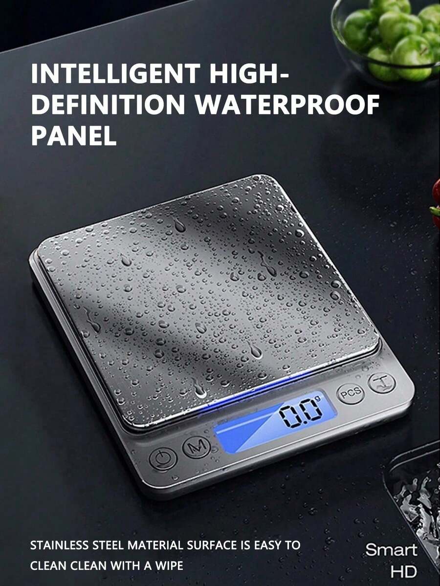 Small Kitchen Scale, Suitable For Baking, Precision Weight Scale, Units Are Grams And Ounces,Maximum Weighing Capacity 3 Kg,Suitable For Food Weighing, High Precision Multi-Functional Coffee Scale,With Back Panel LED Display (Batteries Not Included). - Kitchen scales - View 1
