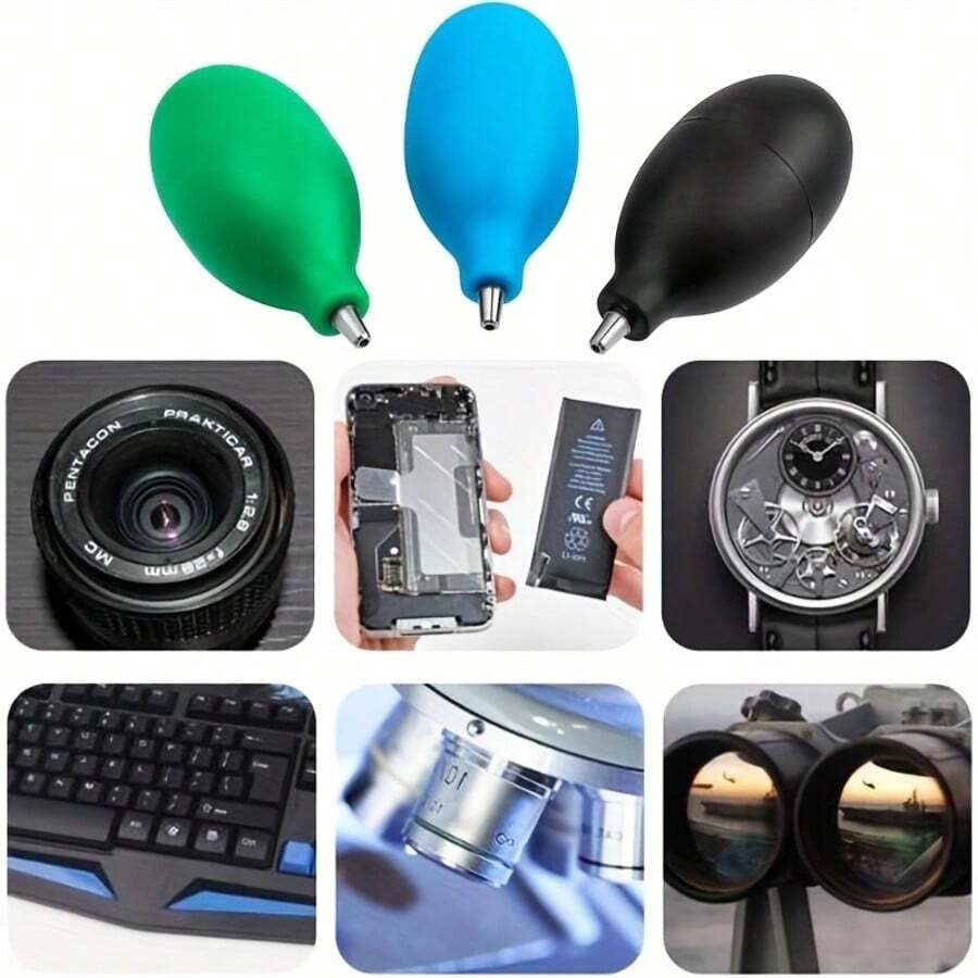 1pc Portable Rubber Air Blower With Compression Nozzle - Dust Remover For Cleaning Camera Lenses, Watches, Mobile Phones, Keyboards, Motherboards, And Tablets - Powerful Airflow Suitable For Repair And Maintenance Of Electronic Devices - One Size Fits All - View 1