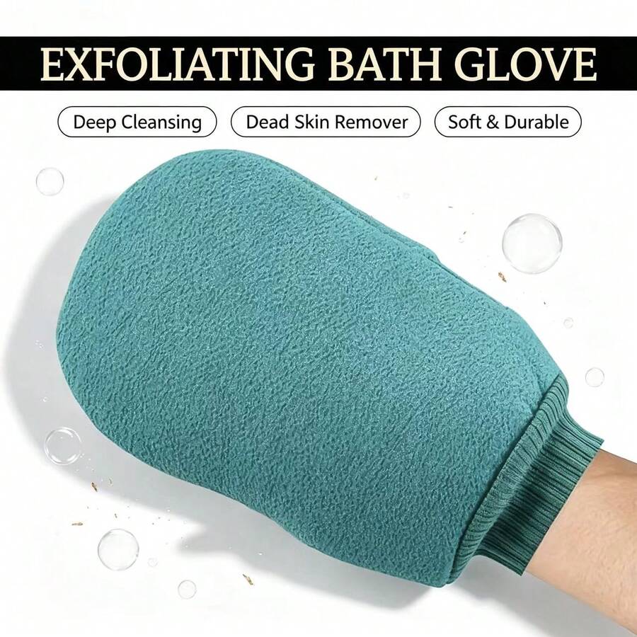 New Upgraded Exfoliating Gloves With Detachable Carrying Bag, Professional Body Cleansing Tool, Reusable, Double-Sided Body Cleansing Towel, Detachable Base Towel, Double-Sided Towel, Suitable For Spa, Massage, Home Body Cleansing. Body Cleansing Bath Cleanser, Cleansing Towel Detacher & Feisumassaji. Gurin, Pink, Buru, Baggu, Storage, Organizer, Heakrippu - Multicolor - View 1