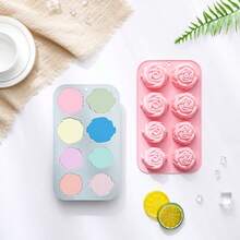 8-Cavity Silicone Molds With 2 Sizes Of Rose Shapes, Molds For Handmade Soap, Cakes & Chocolates - Multiple Styles - View 4