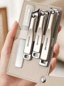 4pcs Professional High Carbon Steel Precision Nail & Toenail Clipper Set, Includes Nail Clippers, Nail File, With Portable Storage Box, Home Beauty Care Set, Travel Portable Box, Fashion Design, High-End Precision Nail Clippers - Nail Clippers - View 12
