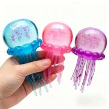 1pc Glossy Jellyfish Squishy Ball, Soft Slow Rebound Sticky Toy, Suitable For Relieving Stress And Anxiety, Suitable For Students And Office Workers, Suitable For Home, Office, Classroom, Travel, Can Be Used As A Thoughtful Daily Gift - Multicolor - View 2