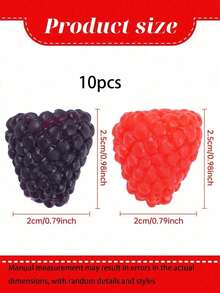 20pcs Artificial Raspberries, Red & Black, Plastic Fake Fruit, Realistic Raspberry Plastic Fake Fruit, Suitable For Photo Props Basket, Christmas And Thanksgiving Party Display, For Adult Use Only - Multicolor - View 12