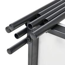 Modern Console Table With 2 Shelves, White Marble Effect Hallway Table, Black Metal Legs, Narrow Entryway Table, Decorative Table For Living Room, Hallway And Bedroom-H80/L123.5/D33.5 Cm - White+Black - View 9