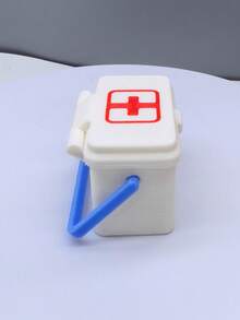 Miniature Medicine Box Model, Flip-Top Small Storage Box With Handle, Model House Decor, Desktop Gadget Storage Box, Creative Ornament, Halloween Decoration - Miniature First Aid Kit - View 5