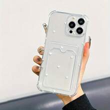 [24h Shipping from DE/FR/ES]handy hüllencoque fundas Funda para teléfono: Nueva funda transparente de pantalla completa con patrón de corazoncitos blancos y ranura para tarjeta, compatible con  16/15/14/13/12/11/XS/XR/X/7/8/12/13 Mini/Plus/Pro/Max/SE. Regalo para cumpleaños/Día de San Valentín/novio/noviaShockproof, scratch-proof, no yellowing    perfect gift - A - Übersicht 5