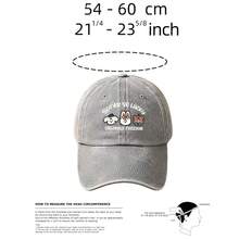 1pc Water-Washed Gothic Style Casual Hat, Featuring Cartoon Print And Fashionable Design. Suitable For Both Men And Women. It Has Sun Protection - Multicolor - View 8