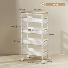 5-Tier Storage Trolley On Wheels - White - T0001-01-3571 - View 9