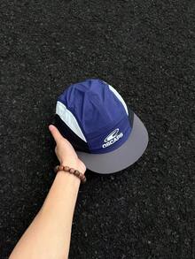 1pc Colorblock Quick-Dry Baseball Cap Summer Letter Print 5-Panel Baseball Cap Men Outdoor Hiking Running Sun Protection Hat - OS Quick-drying Cap - View 1
