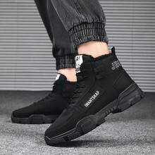 1 Pair Men's Fashion Outdoor Snow Boots, Suitable For Winter Warmth, Comfortable Round Toe Design - Black - View 4