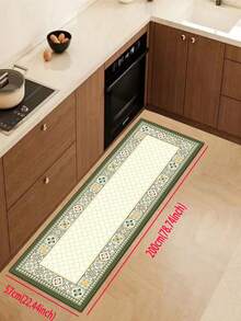 1pc Of Green Floral Tile Rubber Soft Floor Mat For The Kitchen, A Water-Absorbing Mat That Is Easy To Clean And Suitable For Use In Kitchens, Bathrooms, And Other Areas. It Is Suitable For Use Throughout The Year And For Various Holidays. - Multicolor - View 16