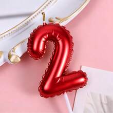 1件紅色花卉裝飾生日蠟燭，手繪生日數字0-9生日蠟燭，生日蛋糕裝飾，生日派對裝飾，適用於生日、週年紀念、性別揭曉派對、單身女派對、畢業典禮 - 紅色花卉 - 查看 8