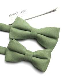 2pcs Parent-Child Bow Ties For Men And Women, Suitable For Business Casual, Street, Daily, Party, Gift, Thickened Velvet Bow Ties - Multicolor - View 1