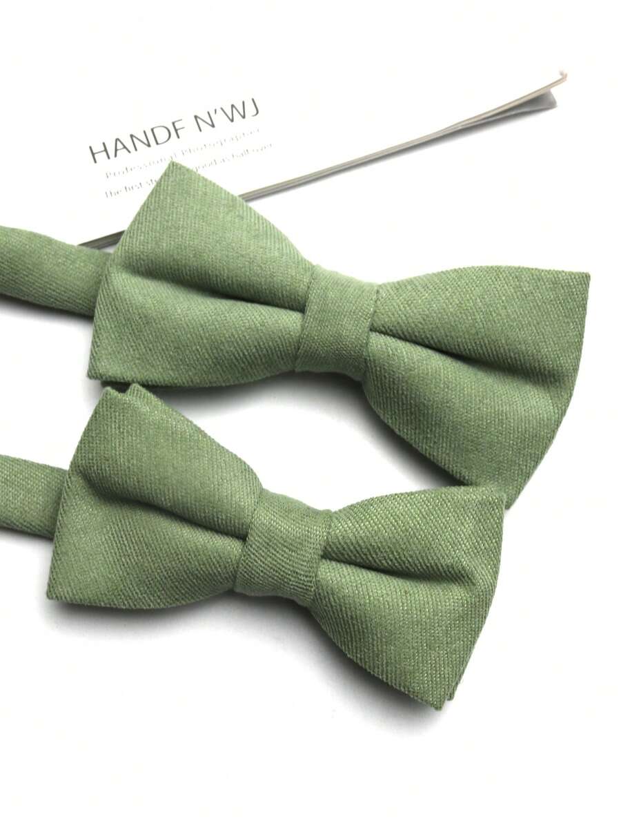 2pcs Parent-Child Bow Ties For Men And Women, Suitable For Business Casual, Street, Daily, Party, Gift, Thickened Velvet Bow Ties - Multicolor - View 1
