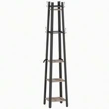 Industrial-Style Four Shelf Coat Stand - Grey/Black - T0001-01-3809 - View 12