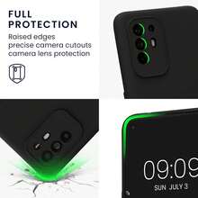 Phone Case For A94 5G, With Camera Protection, Slim Shockproof Flexible Black Matte Soft Silicone Protective Cover - Black - View 4