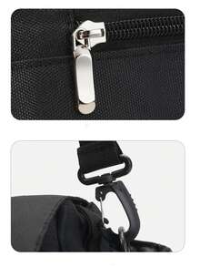 Multifunctional Mother & Baby Diaper Bag, Fashionable Stroller Bag, Solid Color Mom Storage Bag, Baby Bottle Bag - 2512-1 - View 12