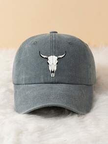 1pc Men's Bull Head Print Baseball Cap, Classic Casual Vintage Fashion Sun Protection Hat, Soft Sweat-Absorbent With Adjustable Size, Lightweight Suitable For Outdoor Sports, Daily Wear, Gatherings And Vacations - Bull Head 3 - View 23