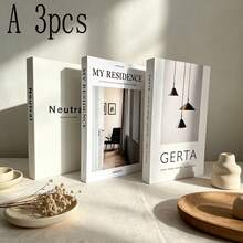 2/3pcs Minimalist Artistic Faux Books, Fashion Photography Props, Fake Books For Food Photography, Magazine Background Decor Display - Decor Book - View 15