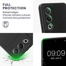 Phone Case For A80 5G, With Camera Protection, Slim Shockproof Flexible Black Matte Soft Silicone Protective Cover - Black - View 4
