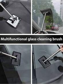 1/3/4PCS Retractable Windshield Cleaning Tool, Telescopic Car Window Cleaner With Washable Microfiber Pads, Interior Glass Cleaning Brush, Streak-Free Auto Windshield Cleaner For Cars, SUVs, Trucks & RVs, Car Cleaning Accessories - Multicolor - View 6