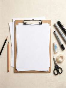 1pc A4A5 Oversized Extra Wide Thick High Density Solid Wood Anti-Pressure Drop-Resistant Waterproof Moisture-Proof Fine Polished No Burrs Natural Wood Clipboard - Wood Color - View 2