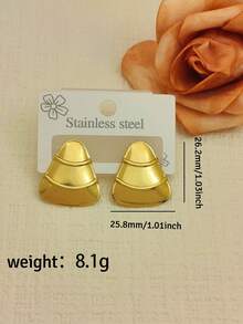 1 Pair Fashion Design Stainless Steel Earrings Set, Women's Daily Wear Party Holiday Gift Beach Accessory, Versatile Casual Daily Wear Vintage INS Style Earrings, Also Suitable As Surprise Gift For Valentine's Day, Birthday, Mother's Day, Thanksgiving Or Vacation - Multiple Styles - View 4