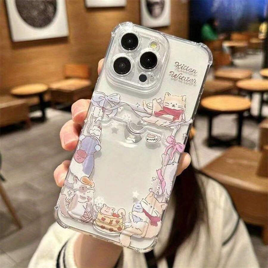 [24h Shipping from DE/FR/ES]handy hüllencoque iphonefundas iphoneFunda para Teléfono - Estuche para Tarjeta de Álbum de Fotos con Diseño de Gato Adorable, Antigolpes y Anti-caídas, Adecuada para iPhone 16 16Pro 16Promax 15Pro 15Promax 14 14Promax 13 12 11 XSMAX XRShockproof, scratch-proof, no yellowing    perfect gift - A - Ver 1