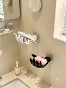 2pcs Creative Hand-Shaped Wall-Mounted Storage Rack, Multi-Functional Jewelry Organizer And Soap Dish, Universal Bathroom Bedroom Vanity Storage Rack, Space-Saving Practical Home Storage Accessory, Suitable For Bedroom And Vanity - Multicolor - View 7